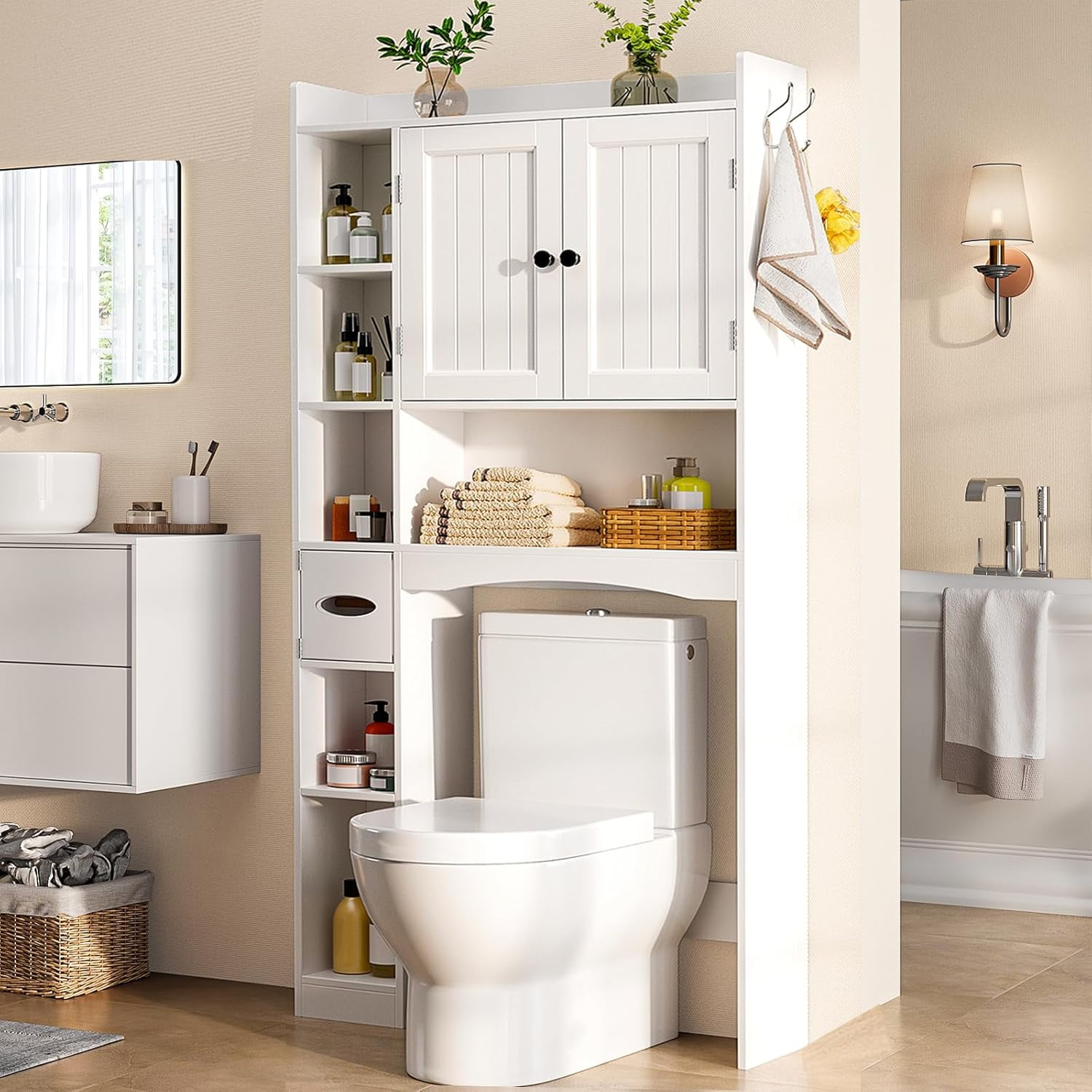 Gizoon Over The Toilet Storage Cabinet, 66''H Bathroom Storage ...
