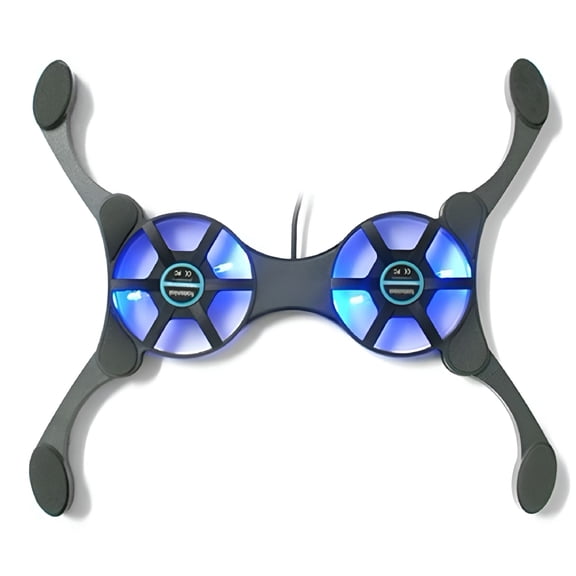 Gjx Foldable Laptop Cooling Pad With Dual Fans, Portable Usb Cooler For 7-15 Inch Computers, Quiet Gaming And Office Heat Dissipation, Blue