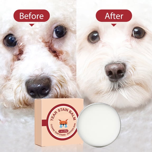 Gjyc Pet Tear Stain Balm With Applicator Brush, Pet Eye Tear Stain Remover For Dogs Cats, Gentle Cleaning & Grooming Kit, 1*Balm 1*Brush