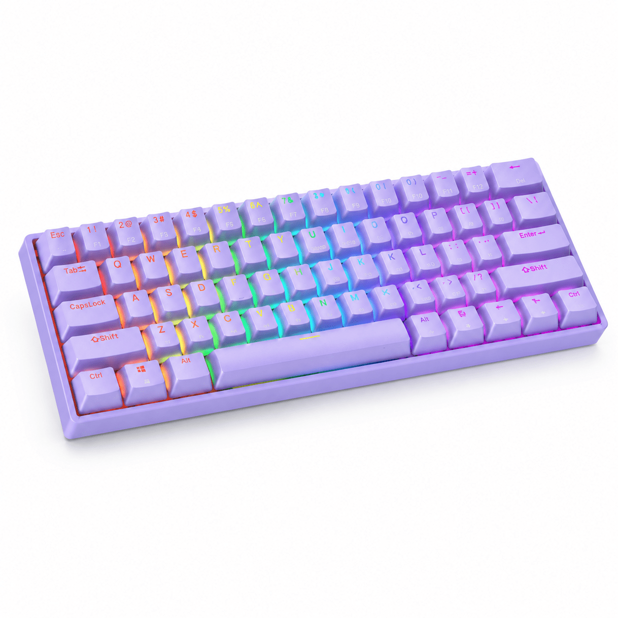Gk61 60% | Hot Swappable Mechanical Gaming 61 Keys Multi Color Rgb ...