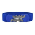 thumbnail image 1 of DJN 2026 Women's Leaf Embellished Belt Imitation Leather Elastic Stretch Wide Waist Fashion Belt for Dresses Blue One Size, 1 of 3