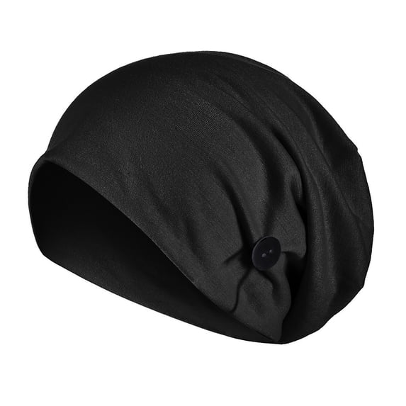 Gkeoshab Beanie Women's Cotton Muslim Headscarf Hat Buttoned Solid Color Dustproof & Hair fall Prevention Inner Turban Cap for Daily Wear Bucket Hat