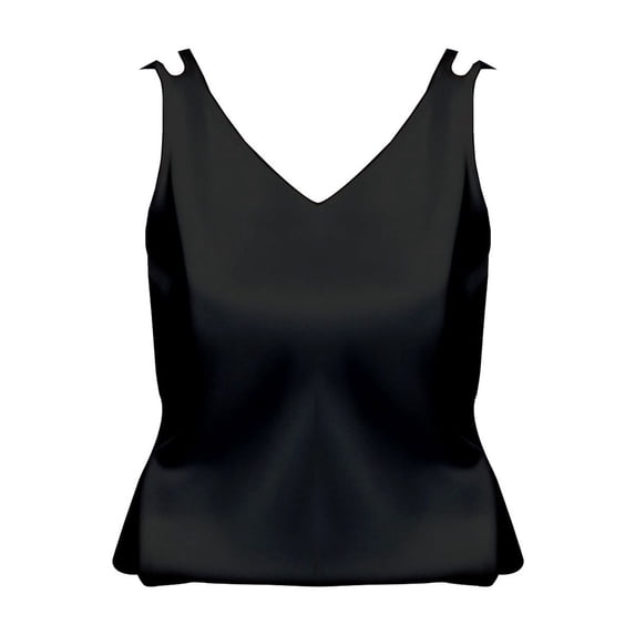 Gkeoshab Blouses for Women Dressy Casual Plus Size V-Neck Matte Satin Tank Top Elegant Sleeveless Blouse for Summer Layering & Everyday Style Black L