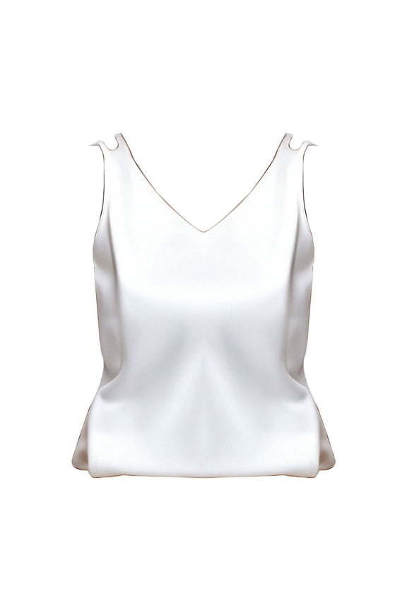 Blouses for Women Plus Size V-Neck Matte Satin Tank Top Elegant Sleeveless Blouse for Summer Layering & Everyday Style White 4XL