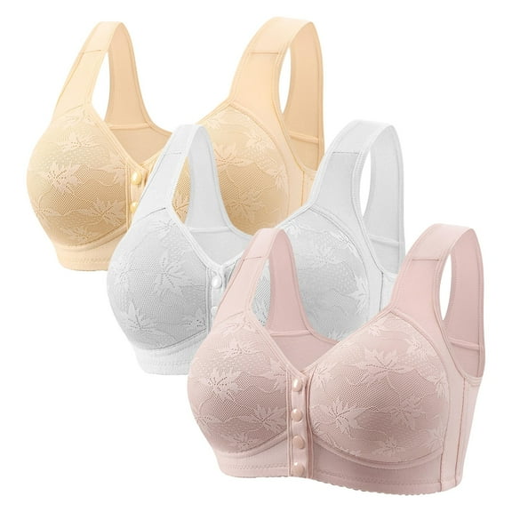 Gkeoshab Bras for Women 3PC Womens Deep V Bras Wireless Comfortable Bra Supportive No Underwire Bras Tshirt Push Up Bralettes Plunge Seamless Bra Jelly Bras for Women