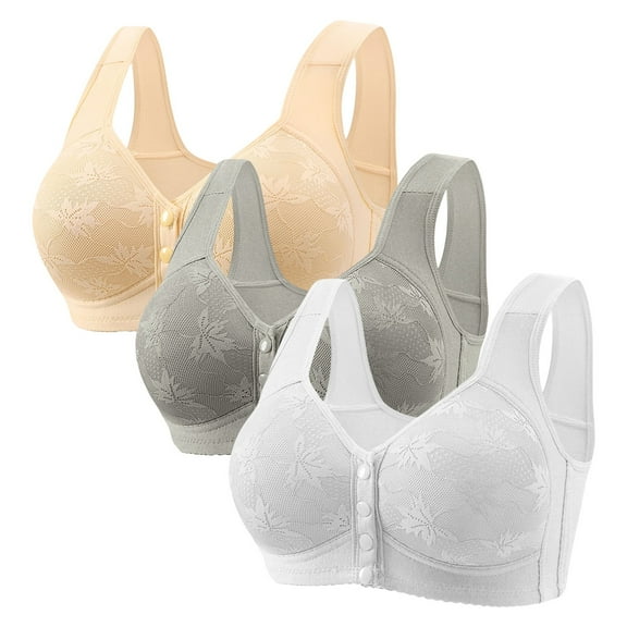 Gkeoshab Bras for Women 3PC Womens Deep V Bras Wireless Comfortable Bra Supportive No Underwire Bras Tshirt Push Up Bralettes Plunge Seamless Bra Jelly Bras for Women