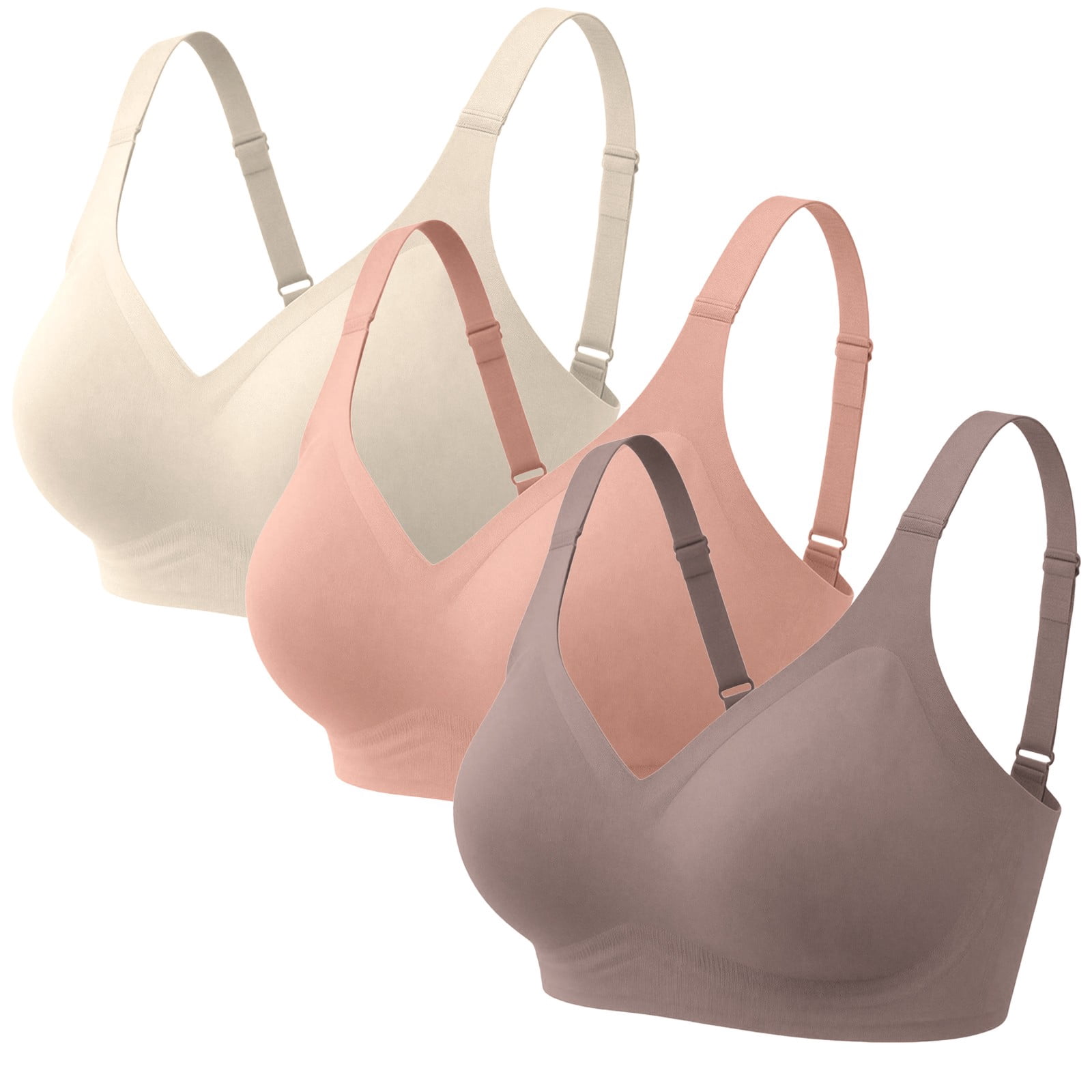 Gkeoshab Bras for Women 3PC Women's Jelly Bra Set, Non-Wired Soft ...