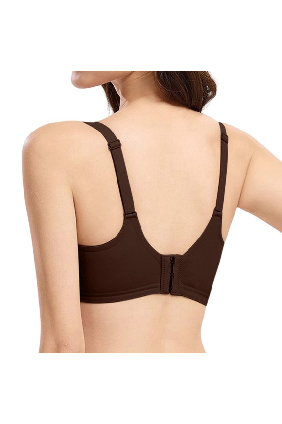 Bras for Women Women's No Gap Seamless Bra Control Minimizer Underwire Bra Coffee M