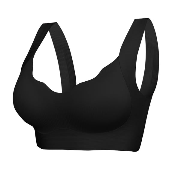 Gkeoshab Bras for Women Women's Seamless Side Smoothing Push-Up Bra Non-Wired Lift & Anti-Sag Support Bralette Black XXL