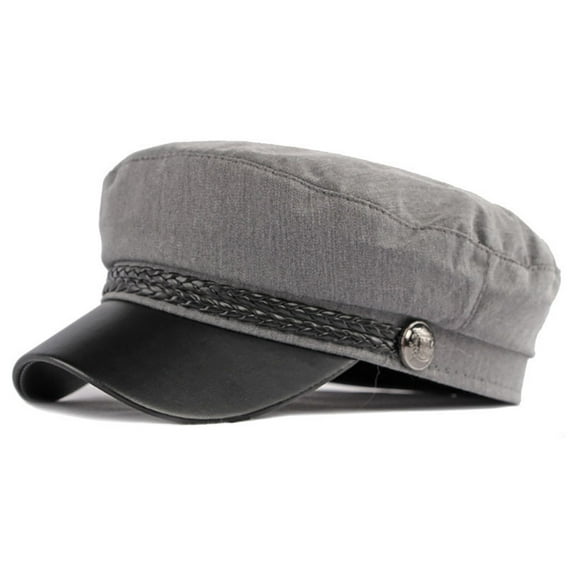 Gkeoshab Bucket Hat Unisex Vintage Cotton Flat Top Cap Preppy Style Navy Captain Hat Classic Casual Baseball Cap