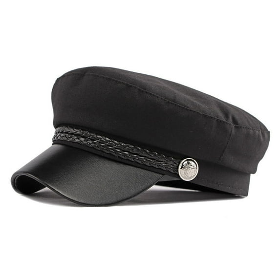 Gkeoshab Bucket Hat Unisex Vintage Cotton Flat Top Cap Preppy Style Navy Captain Hat Classic Casual Baseball Cap