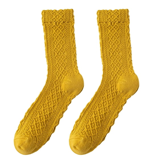 Gkeoshab Christmas Socks Womens Crew Socks, Candy Color Mid-Calf Socks for Winter, Simple Style Medium Weight Long Socks
