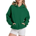 thumbnail image 1 of Gkeoshab Christmas Sweaters For Women Women's Solid Color Raglan Sleeve Pullover Hoodie - Long Sleeve Comfort Fit Sweatshirt for Athletic Casual Style Green L, 1 of 8
