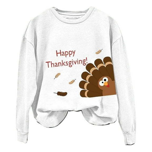 Gkeoshab Christmas Sweatshirt Women's Crewneck Sweatshirt Without Hood, Soft Brushed Fleece Pullover with Ribbed Cuffs for a Comfortable Relaxed Fit Everyday Casual Wear. White M