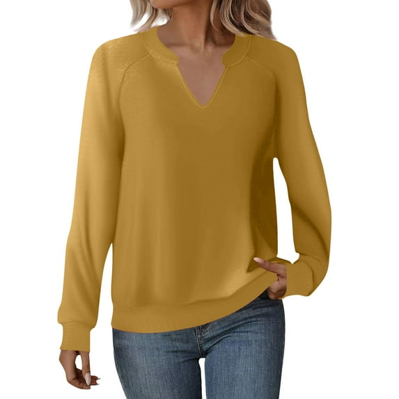 Gkeoshab Christmas Sweatshirts For Women Solid Color Raglan Sleeve Crewneck Sweatshirt, Streamlined Pullover Without Pockets for a Clean Look and Comfortable Everyday Wear in Soft Cotton Blend