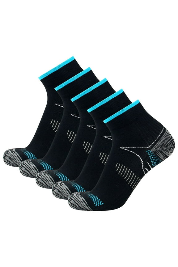 Compression Socks 5 Pairs Unisex Light Compression Sports Socks Arch Support Running Socks Breathable for Athletic Training Jogging Workouts