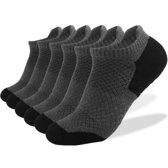 Gkeoshab Compression Socks 6 Pairs Men & Women Athletic Running Socks Breathable Low Cut Ankle Socks with Cushioning Anti-Slip Towel Bottom