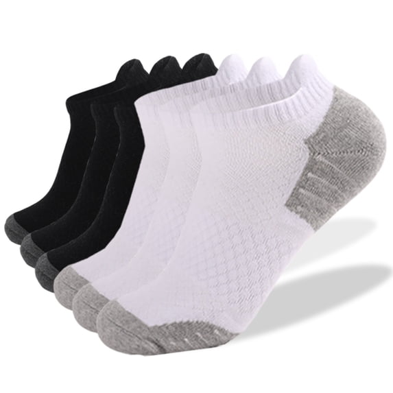 Gkeoshab Compression Socks 6 Pairs Men & Women Athletic Running Socks Breathable Low Cut Ankle Socks with Cushioning Anti-Slip Towel Bottom