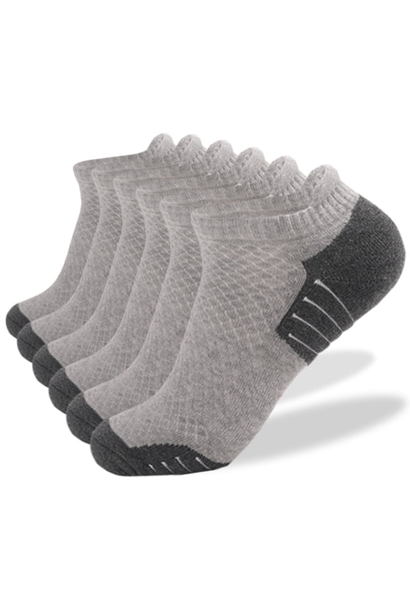 Compression Socks 6 Pairs Men & Women Athletic Running Socks Breathable Low Cut Ankle Socks with Cushioning Anti-Slip Towel Bottom