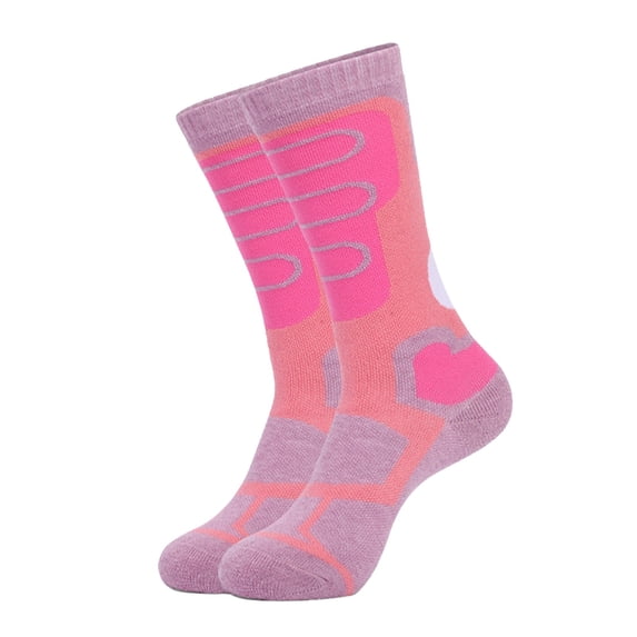 Gkeoshab Compression Socks for Women Men's Wool Ski Socks, Cushioned Thermal Winter Sports Socks with Terry Sole, Odor-Resistant