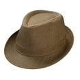 thumbnail image 1 of Gkeoshab Cowboy Hat Men & Women Solid Color Retro Fedora British Hat Fashion Temperament Linen Cotton Top Versatile Daily Hat, 1 of 3