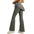 thumbnail image 1 of Gkeoshab Crz Yoga Leggings Women's New High Waist Bootcut Yoga Pants - Ruffle Hem & Drawstring Pilates Leggings Grey L, 1 of 7