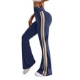 thumbnail image 1 of Gkeoshab Crz Yoga Leggings Women's Side-Stripe Flared Yoga Pants Nylon Spandex Bootcut Lounge & Workout Trousers with Comfort Fit Navy S, 1 of 8