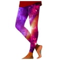 thumbnail image 1 of Gkeoshab Crz Yoga Women's Colorful 3D Space Print Yoga Pants Stretchy Polyester Spandex Printed Leggings Red S, 1 of 4