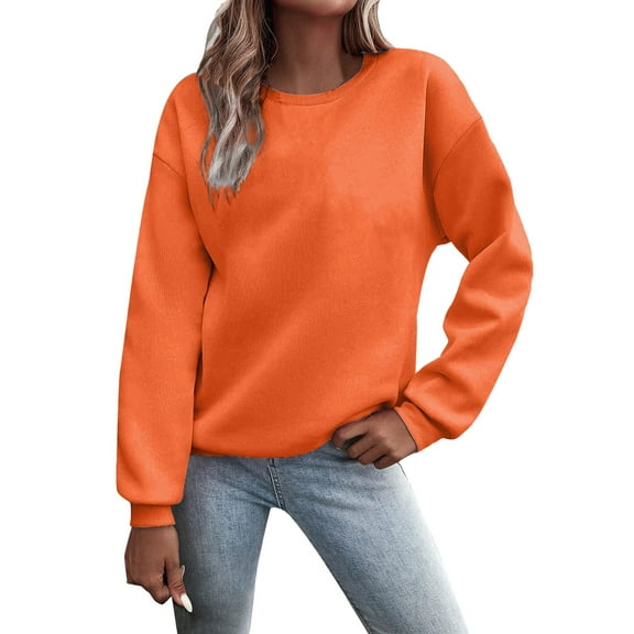 Gkeoshab Fall Sweaters for Women Long Sleeve Shirts for Women 2025 Fall Clothes Tunic Tops Loose Fit Dressy Crewneck Pullover Sweaters RD4 XXL