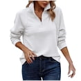 thumbnail image 1 of Gkeoshab Fall Sweaters for Women Long Sleeve Shirts for Women 2025 Fall Clothes Tunic Tops Loose Fit Dressy Crewneck Pullover Sweaters White S, 1 of 5