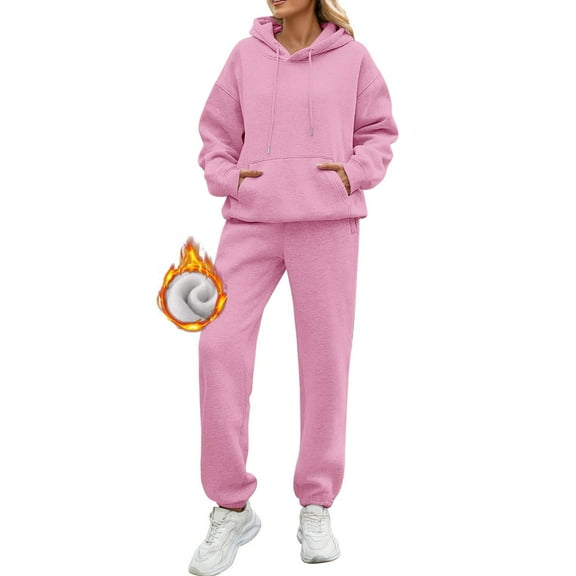 Gkeoshab Fall Sweaters for Women Tracksuit Sweatsuit Sweatshirt and Sweatpant for Women Men 2 Piece Sets Pullover Sweater Pink XXXL