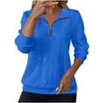 thumbnail image 1 of Gkeoshab Fall Sweaters for Women Women's Long-Sleeve Loose-Fit Round-Neck Sweater for Fall and Winter Sky Blue S, 1 of 6