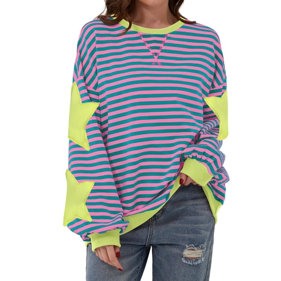 Gkeoshab Fall Sweaters for Women Women's Oversized Sweaters 2025 Fall Outfits Trendy Crewneck Knit Fashion Pullover Tops Green M
