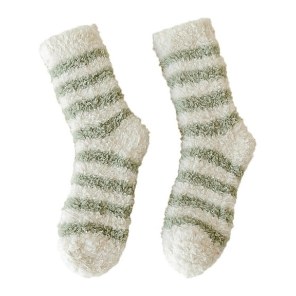 Gkeoshab Fuzzy Socks for Women 3-Pair Fuzzy Crew Socks, Solid Coral Fleece Socks for Winter, Thickened Plush Warm Socks