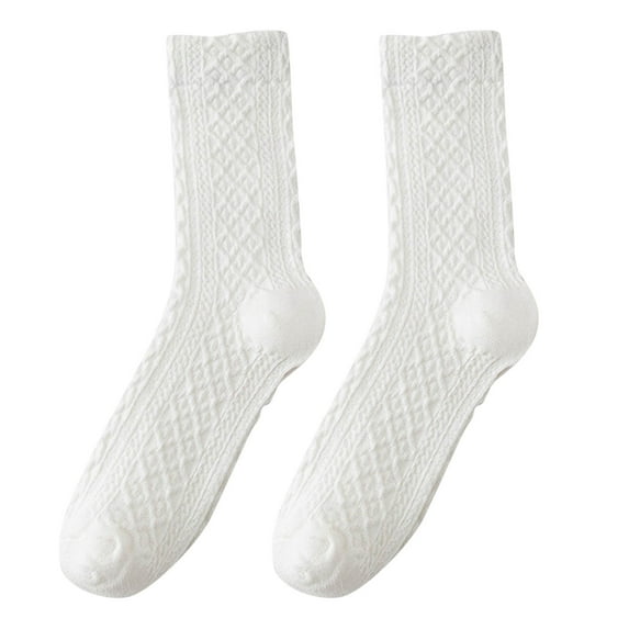 Gkeoshab Fuzzy Socks for Women Womens Crew Socks, Candy Color Mid-Calf Socks for Winter, Simple Style Medium Weight Long Socks