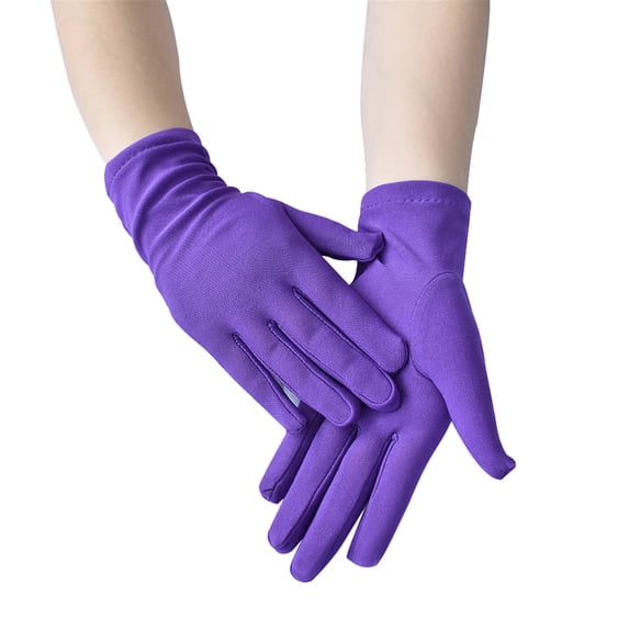 Gkeoshab Gloves Women’s Fashion Solid Color Short Stretch Etiquette Performance Dance Gloves