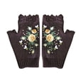 thumbnail image 1 of Gkeoshab Gloves Women’s New Spring Autumn Knitting Cotton Gloves Open Finger Embroidered Printed Fashion Gloves, 1 of 6