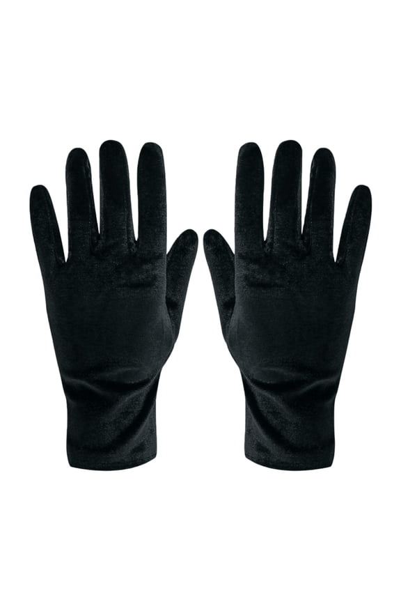 Gloves Women's Short Wrist-Length Velvet Opera Gloves Classic 1920s Flapper Design Ideal for Banquets Evening Events and Vintage Formal Costume Matching