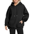 thumbnail image 1 of Gkeoshab Hoodies Womens Hoodies Oversized Sweatshirts Pullover Fleece Sweaters Long Sleeve Winter Fall Outfits Fashion Y2k Clothes Black L, 1 of 2