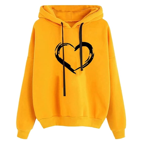 Gkeoshab Hoodies Womens Oversized Hoodies Fleece Sweatshirts Fall Fashion 2026 Pullover Sweaters Winter Clothes Yellow L