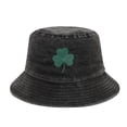 thumbnail image 1 of DJN Men's St. Patrick's Day Shamrock Embroidered Fisherman Hat Polyester Outdoor Sport Sun Hat Black One Size, 1 of 5