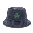 thumbnail image 1 of DJN Men's St. Patrick's Day Shamrock Embroidered Fisherman Hat Polyester Outdoor Sport Sun Hat Blue One Size, 1 of 5