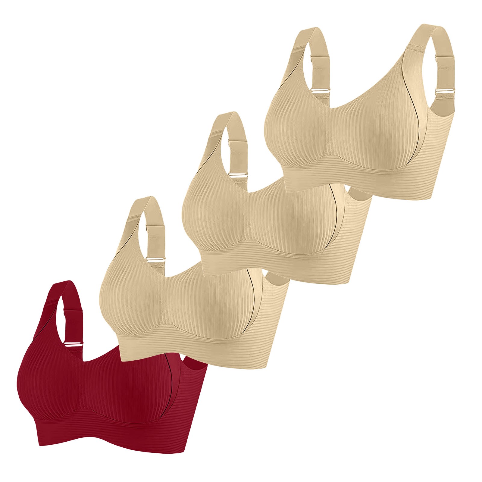Gkeoshab Nursing Bras 4PC Women's Seamless Comfort Support Bras Lift ...