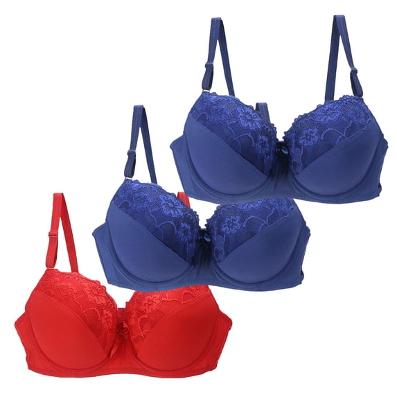 Gkeoshab Nursing Bras Women's Lace & Embroidery Underwire Bra Thin Plus Size Floral Embroidered Full Cup Bra E 75C
