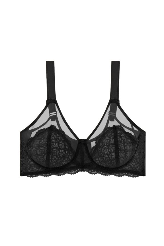 Nursing Bras Women's Plus Size Bra Lightweight Lace Shaper with Flexible Underwire for Support Black 36F