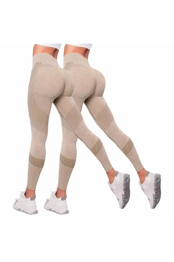 Pants for Women 2PC Women's Seamless Yoga Pants High Waist Sculpting Leggings with Texture Butt Lifting & Tummy Control for Jogging, Fitness & Yoga Sky Blue L