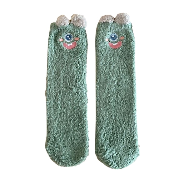 Gkeoshab Pilates Socks Women's Cute Animal Ear Design Fuzzy Tube Socks, Fluffy Soft Winter Warm Socks, Ideal Gift for Christmas & Easter Holiday Celebrations No Show Socks Womens Pilates Socks