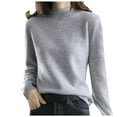 thumbnail image 1 of Gkeoshab Pullover Sweaters for Women Round Neck Long Sleeve Shirts for Women Casual Fall Tops Lightweight Tunic Sweaters Fashion Clothes Loose Fit 2025 Grey XXL, 1 of 5