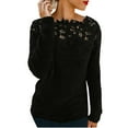thumbnail image 1 of Gkeoshab Pullover Sweaters for Women Long Sleeve Shirts for Women 2025 Fall Clothes Tunic Tops Loose Fit Dressy Crewneck Pullover Sweaters Black L, 1 of 6