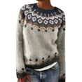 thumbnail image 1 of Gkeoshab Pullover Sweaters for Women Women's Long-Sleeve Loose-Fit Round-Neck Sweater for Fall and Winter Beige XXXXXL, 1 of 9